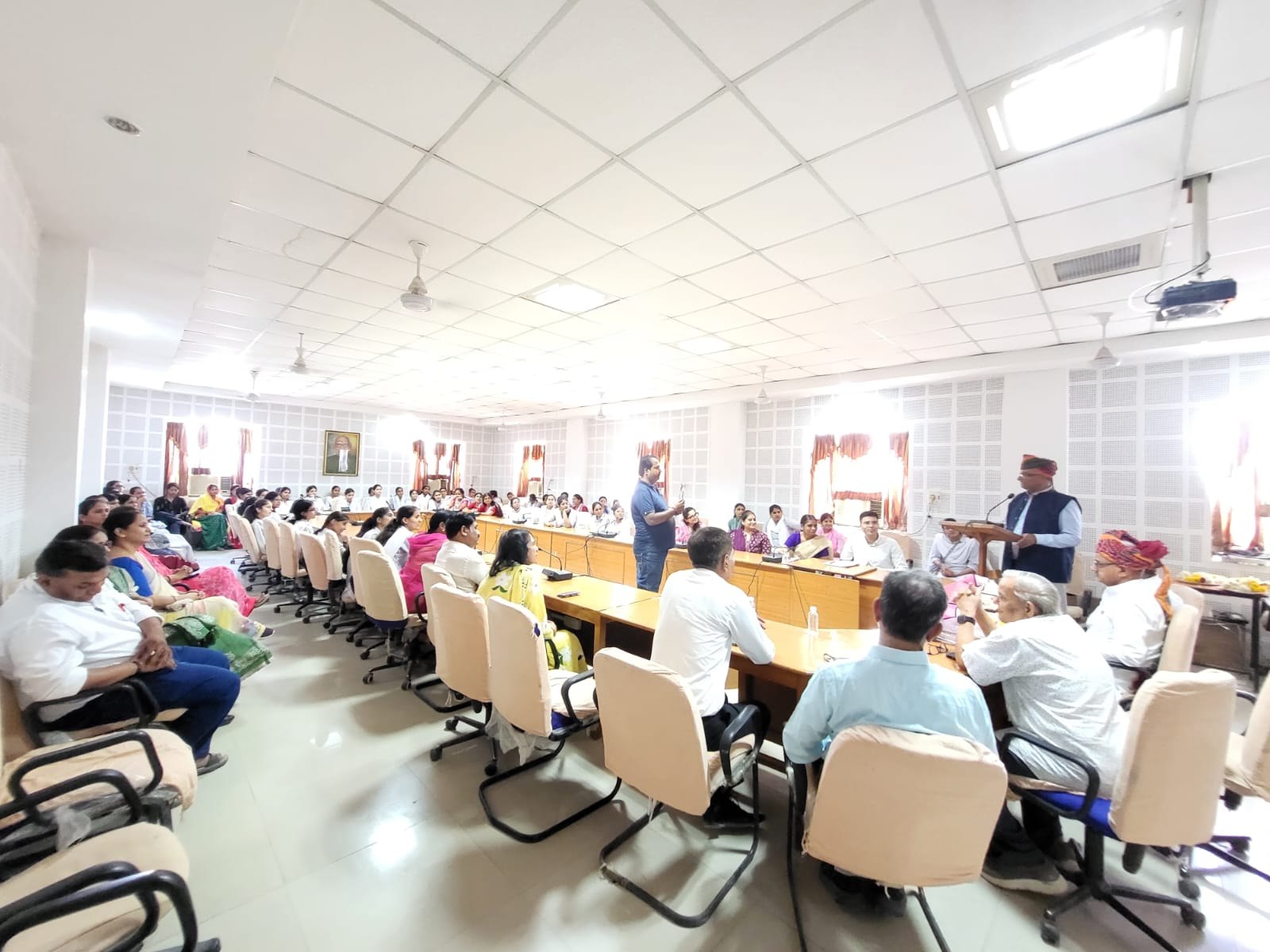 Staff and student-teachers gathered in the college seminar hall